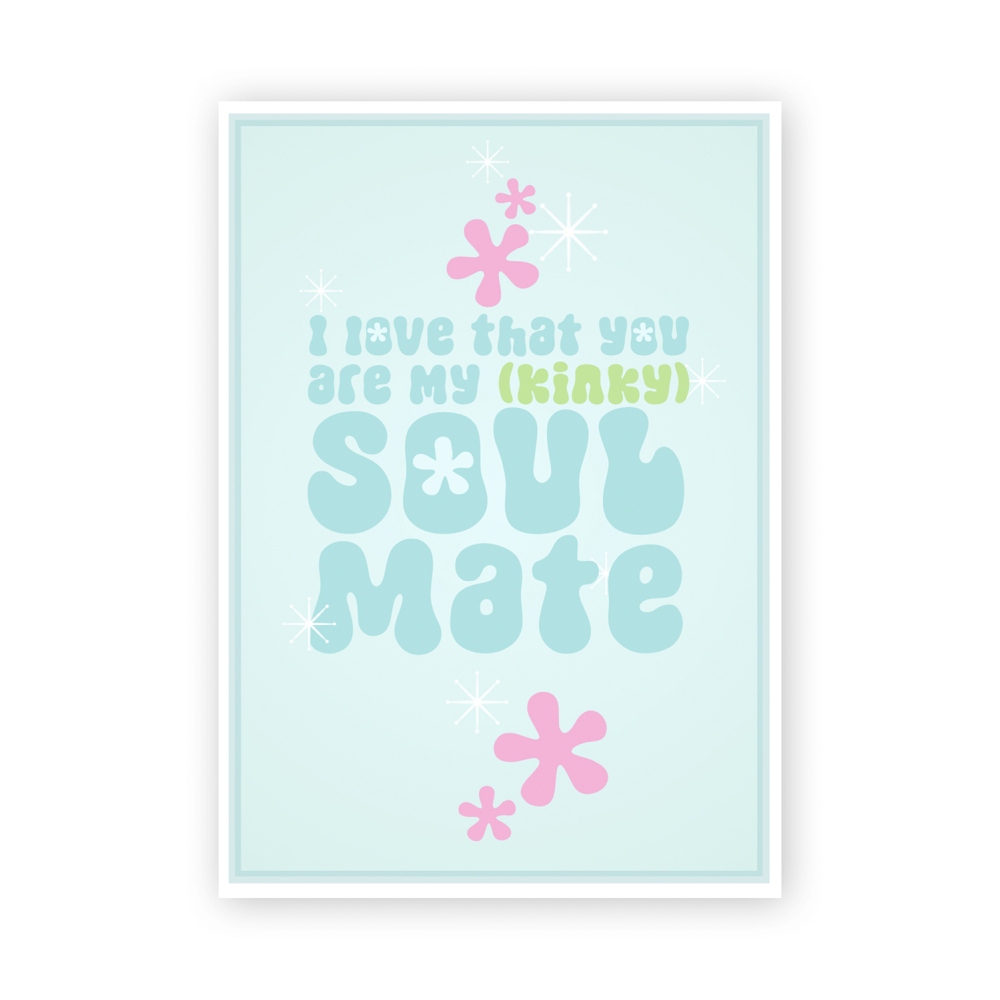 Warm Human - Kinky Soulmate Grußkarte - Blau